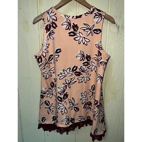 Logo Lori Goldstein Tank Top Tunic Womens Large A-Line French Terry Sharkbite - Picture 8 of 11